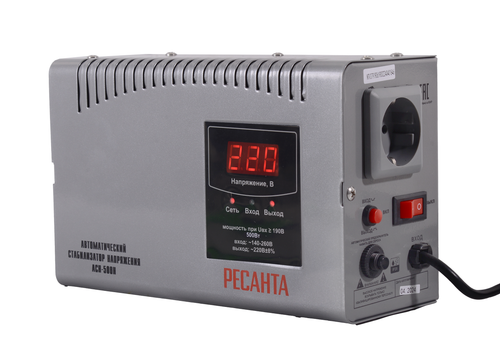 Купить Стабилизатор напряжения Ресанта АСН-500Н  9147027. Характеристики, отзывы и цены в Донецке