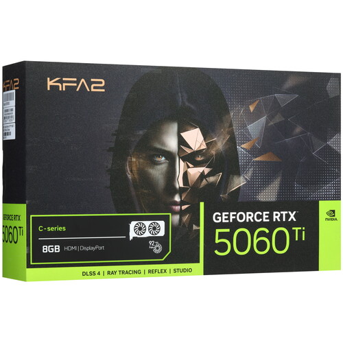 Купить Видеокарта KFA2 GeForce RTX 5060 Ti C-series  OC 2FAN LED Black [56ISN8MDABCK]  5632492. Характеристики, отзывы и цены в Донецке
