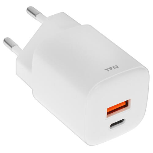 Купить Сетевое зарядное устройство TFN NANO A+C PD 33W белый  5367352. Характеристики, отзывы и цены в Донецке