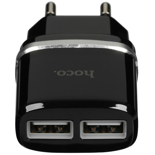 Купить Сетевое зарядное устройство Hoco C12 Smart черный  9037650. Характеристики, отзывы и цены в Донецке