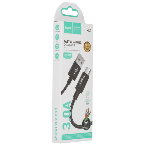 Купить Кабель круглый Hoco USB Type-C - USB 2.0 Type-A черный 2 м  9244481. Характеристики, отзывы и цены в Донецке