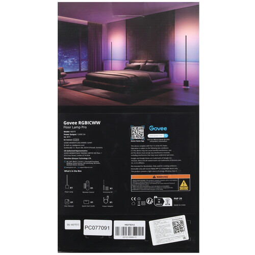 Купить Светильник напольный Govee RGBICWW Floor Lamp Pro черный  5488161. Характеристики, отзывы и цены в Донецке
