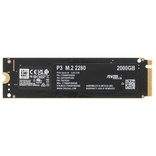 Купить 2000 ГБ M.2 NVMe накопитель Crucial P3 [CT2000P3SSD8]  5086232. Характеристики, отзывы и цены в Донецке