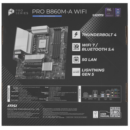 Купить Материнская плата MSI PRO B860M-A WIFI  9242728. Характеристики, отзывы и цены в Донецке