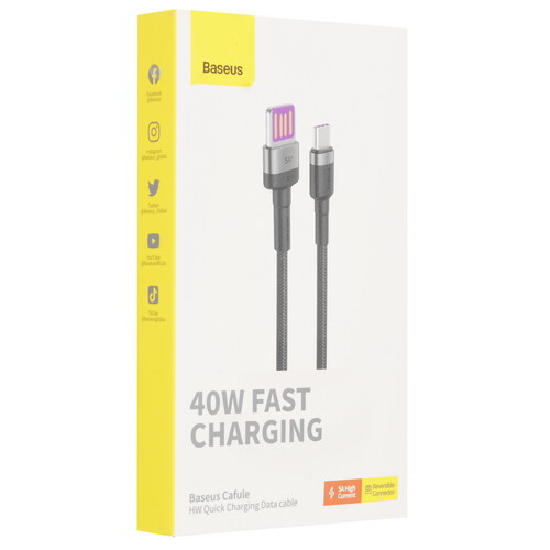 Купить Кабель круглый Baseus USB Type-C - USB 2.0 Type-A черный 1 м  9167108. Характеристики, отзывы и цены в Донецке