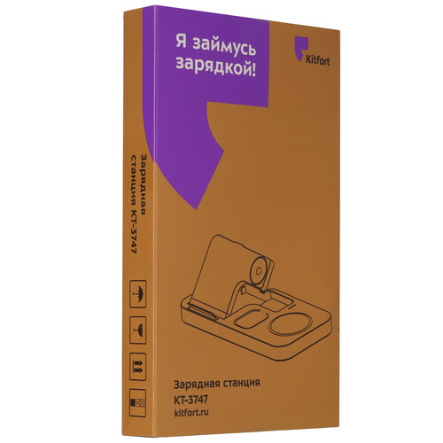 Купить Беспроводное зарядное устройство Kitfort КТ-3747 белый  9269899. Характеристики, отзывы и цены в Донецке