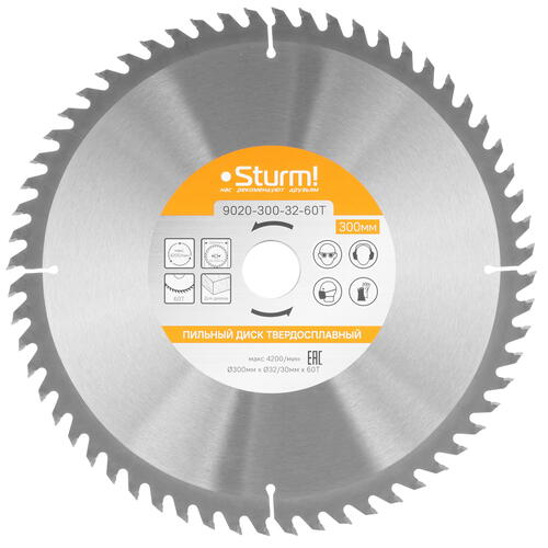 Купить Диск пильный Sturm! 9020-300-32-60T  9935645. Характеристики, отзывы и цены в Донецке