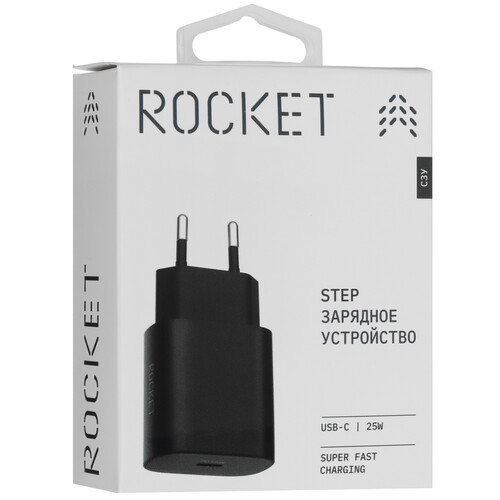 Купить Сетевое зарядное устройство ROCKET Step черный  5466166. Характеристики, отзывы и цены в Донецке