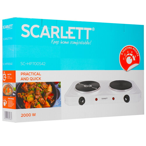 Купить Плита компактная электрическая Scarlett SC-HP700S42 белый  9007607. Характеристики, отзывы и цены в Донецке