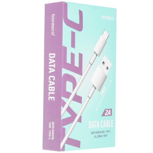 Купить Кабель круглый BoraSCO USB Type-C - USB 2.0 Type-A белый 1 м  5614043. Характеристики, отзывы и цены в Донецке