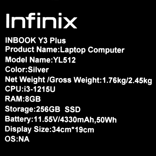 Купить 15.6" Ноутбук Infinix InBook Y3 PLUS YL512 серебристый  5484779. Характеристики, отзывы и цены в Донецке