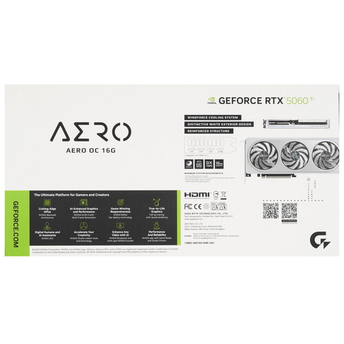 Купить Видеокарта GIGABYTE GeForce RTX 5060 Ti AERO OC  5622537. Характеристики, отзывы и цены в Донецке
