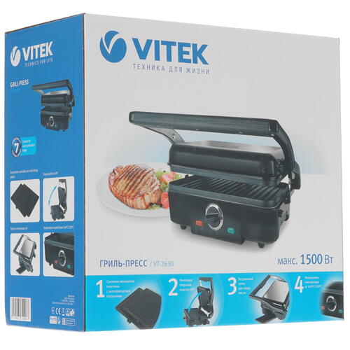 Купить Гриль Vitek VT-2630 черный  8184451. Характеристики, отзывы и цены в Донецке