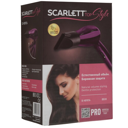 Купить Фен Scarlett SC-HD70T24 фиолетовый/черный  8116549. Характеристики, отзывы и цены в Донецке