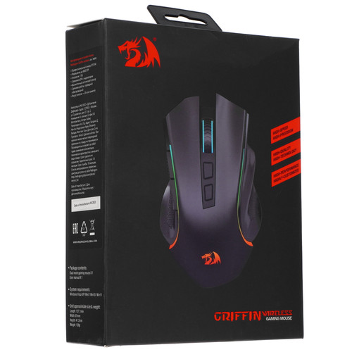 Купить Мышь беспроводная/проводная Redragon Griffin Wireless [78069] черный  5094587. Характеристики, отзывы и цены в Донецке