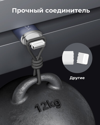 Купить Кабель круглый VOLTME Lightning 8-pin - USB 2.0 Type-A синий 1.2 м  9210955. Характеристики, отзывы и цены в Донецке