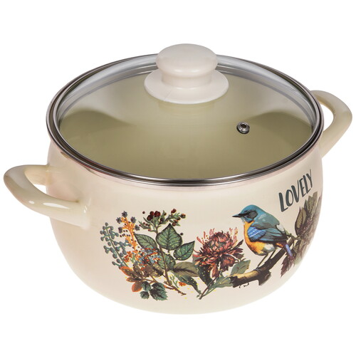 Купить Кастрюля METROT Певчая птичка 383710 4.2 л 20 см бежевый  9211040. Характеристики, отзывы и цены в Донецке