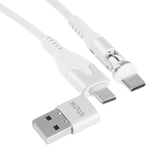 Купить Кабель круглый STATIK USB Type-C - USB 2.0 Type-A, USB Type-C белый 2 м  9240662. Характеристики, отзывы и цены в Донецке