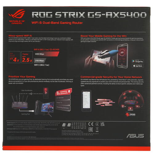 Купить Wi-Fi роутер ASUS ROG Strix GS-AX5400  4874023. Характеристики, отзывы и цены в Донецке