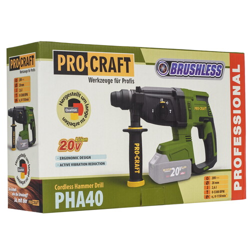 Купить Перфоратор Procraft PHA40  , Без ЗУ, Без АКБ  9277915. Характеристики, отзывы и цены в Донецке