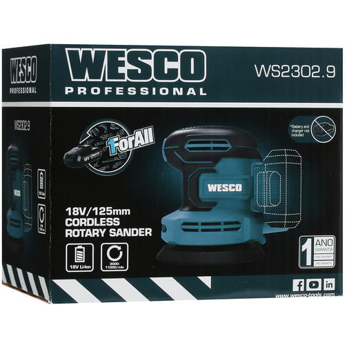 Купить Эксцентриковая шлифмашинка Wesco WS2302.9 1ForAll 18V  , Без ЗУ, Без АКБ  5410878. Характеристики, отзывы и цены в Донецке