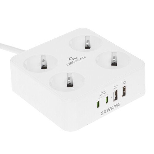 Купить Сетевой фильтр Cablexpert PLT-4-C2U2-W-2 белый  9176864. Характеристики, отзывы и цены в Донецке