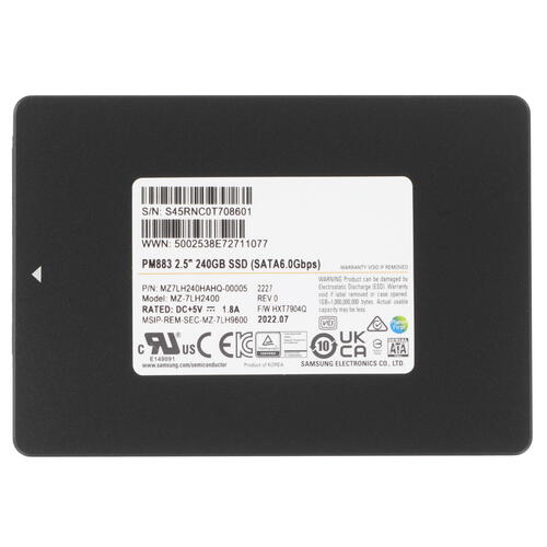 Купить 240 ГБ Серверный SSD накопитель Samsung PM883 [MZ7LH240HAHQ-00005]  5073124. Характеристики, отзывы и цены в Донецке