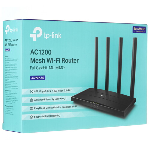 Купить Wi-Fi роутер TP-Link Archer A6 v4  5629915. Характеристики, отзывы и цены в Донецке