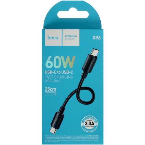 Купить Кабель круглый Hoco USB Type-C - USB Type-C черный 0.25 м  5635381. Характеристики, отзывы и цены в Донецке