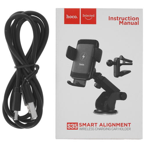Купить Держатель автомобильный Hoco S35 Smart Alignment черный  5096766. Характеристики, отзывы и цены в Донецке