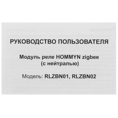 Купить Управляемое реле Hommyn RLZBN02 zigbee  5458400. Характеристики, отзывы и цены в Донецке