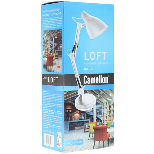 Купить Настольный светильник Camelion KD-331 C02 черный  1307984. Характеристики, отзывы и цены в Донецке