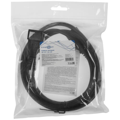 Купить Кабель питания FinePower IEC 320 C19 - IEC 320 C20  5034873. Характеристики, отзывы и цены в Донецке