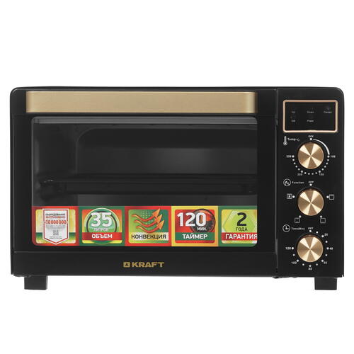 Купить Мини-печь Kraft KF-MO 3506 KGLB черный  8108439. Характеристики, отзывы и цены в Донецке
