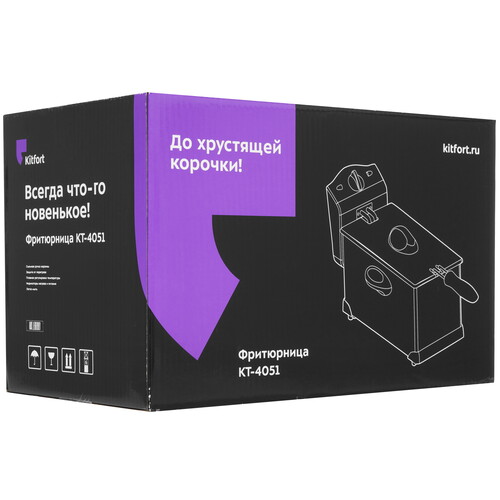 Купить Фритюрница KITFORT КТ-4051 серебристый  9933246. Характеристики, отзывы и цены в Донецке