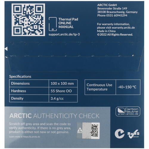 Купить Термопрокладка Arctic Cooling Thermal Pad TP-3 [ACTPD00054A]  5407567. Характеристики, отзывы и цены в Донецке