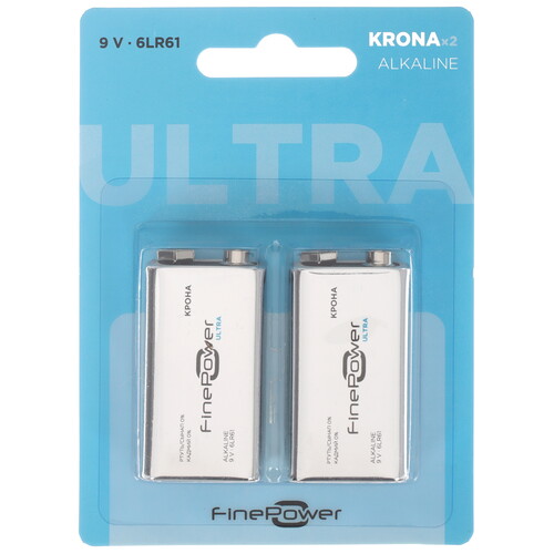 Купить Батарейка FinePower Ultra крона (6LR61/6F22/CR-9V)  5410553. Характеристики, отзывы и цены в Донецке