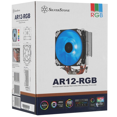 Купить Кулер для процессора SilverStone Argon AR12-RGB  5615118. Характеристики, отзывы и цены в Донецке