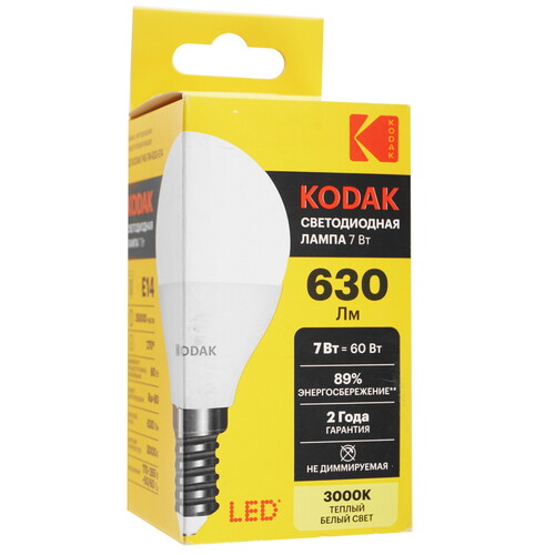Купить Лампа светодиодная Kodak LED P45-7W-830-E14  5417544. Характеристики, отзывы и цены в Донецке