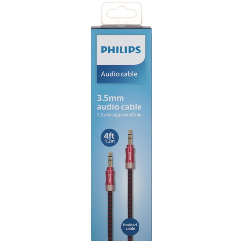 Купить Кабель   Philips jack 3.5 мм - jack 3.5 мм красный  5604561. Характеристики, отзывы и цены в Донецке