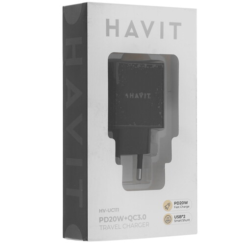 Купить Сетевое зарядное устройство Havit HV-UC111 черный  9282091. Характеристики, отзывы и цены в Донецке