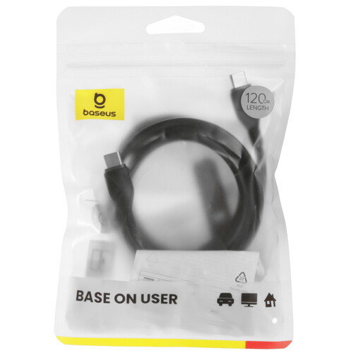 Купить Кабель круглый Baseus USB Type-C - USB Type-C черный 1.2 м  9260754. Характеристики, отзывы и цены в Донецке
