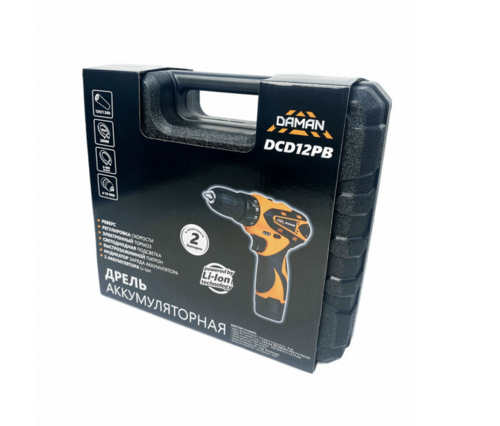 Купить Дрель-шуруповерт DAMAN DCD12PB  9230665. Характеристики, отзывы и цены в Донецке
