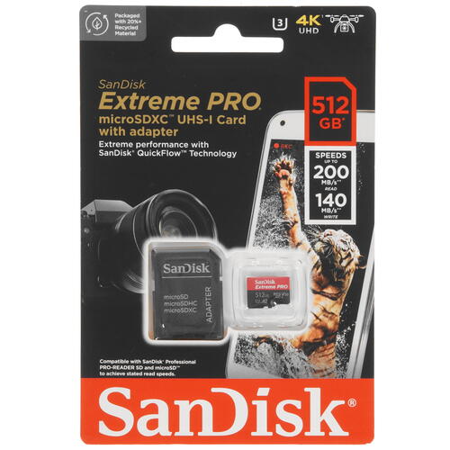 Купить Карта памяти SanDisk Extreme Pro microSDXC 512 ГБ  5465354. Характеристики, отзывы и цены в Донецке