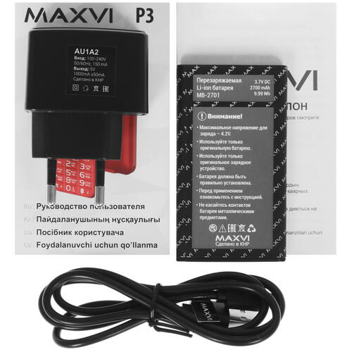 Купить Сотовый телефон Maxvi P3 черный  4817745. Характеристики, отзывы и цены в Донецке