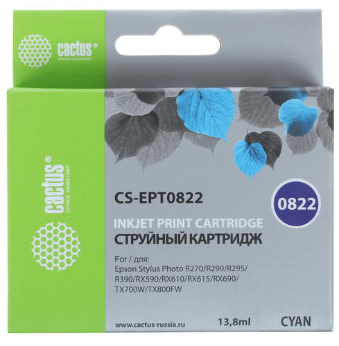 Купить Картридж Cactus CS-EPT0822 голубой  7930586. Характеристики, отзывы и цены в Донецке