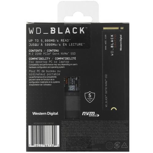 Купить 500 ГБ M.2 NVMe накопитель WD Black SN770 [WDS500G3X0E]  9910451. Характеристики, отзывы и цены в Донецке