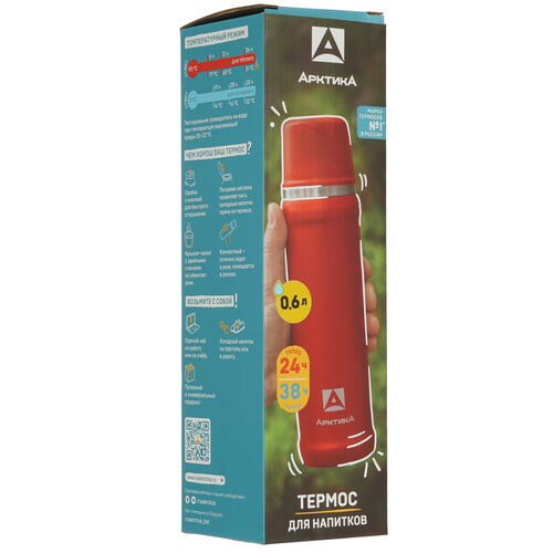 Купить Термос Арктика 111-600 красный  5082323. Характеристики, отзывы и цены в Донецке