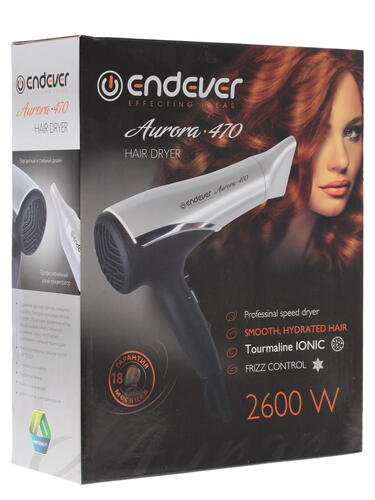 Купить Фен Endever Aurora 470 белый/черный  1054611. Характеристики, отзывы и цены в Донецке