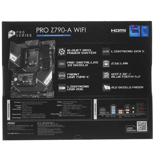 Купить Материнская плата MSI PRO Z790-A WIFI  5079557. Характеристики, отзывы и цены в Донецке